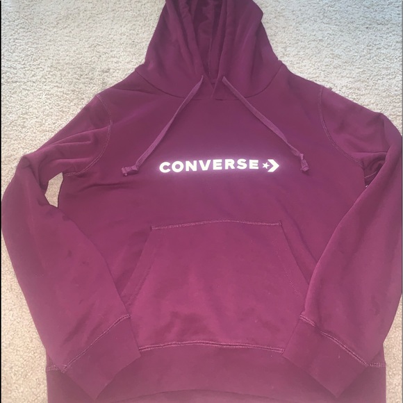 burgundy converse hoodie